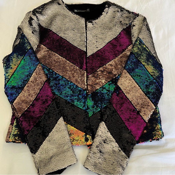 Chevron Pattern Sequin Jacket - Picture 3 of 7